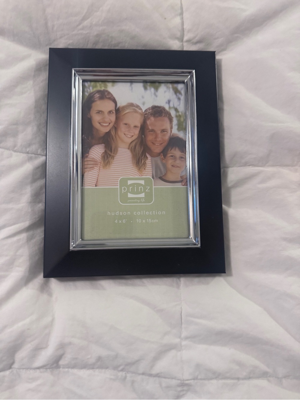 Prinz Hudson Collection 4x6 Black & Silver Picture Frame NWT